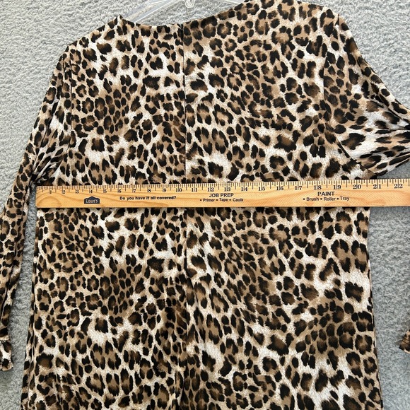 Carole Christian Dress Womens Large Cheetah Animal Print Ruffled Vintage USA - Picture 10 of 13